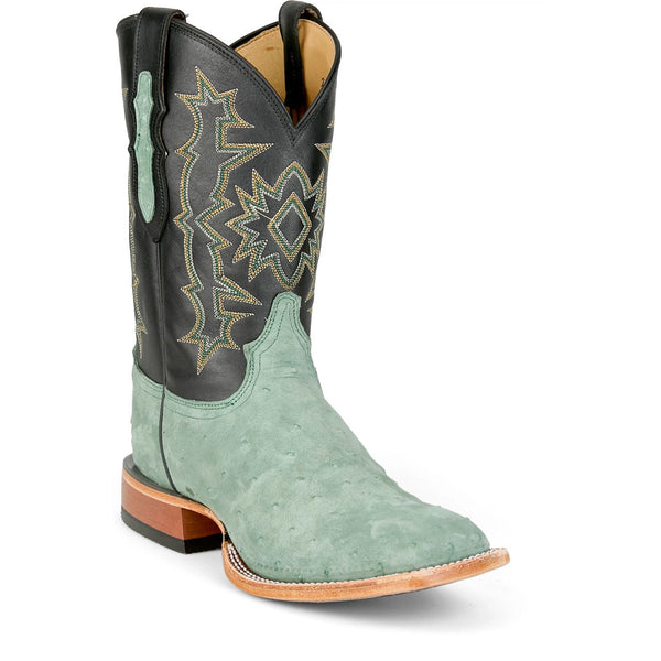 Tony Lama Men's Carlos Sueded Full Quill Ostrich Boot in Green