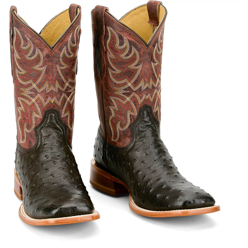 Tony Lama Men's Blaine Ostrich Western Boot in Chocolate