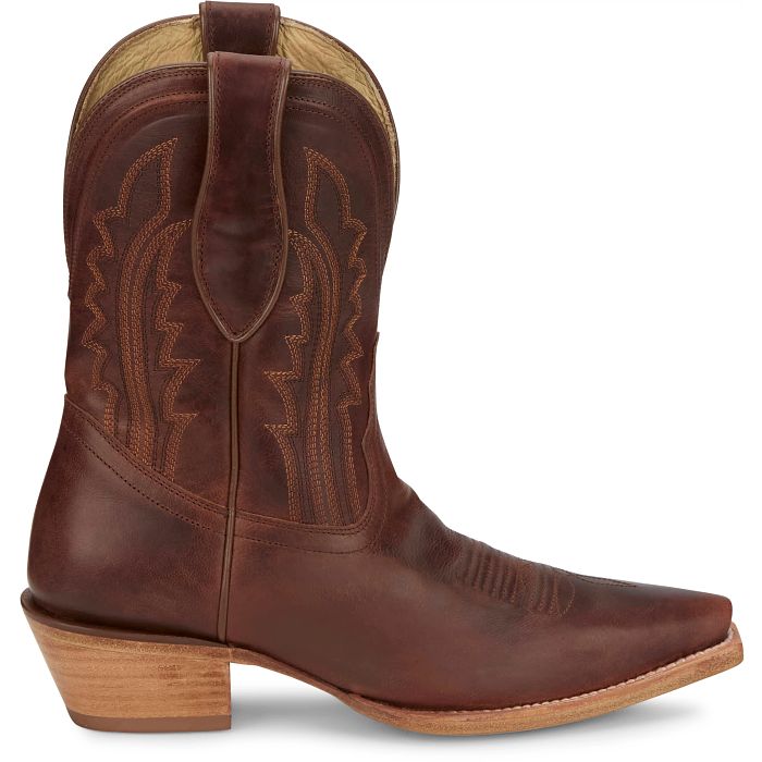 Tony Lama Women's Areli Western Bootie in Cognac Goat