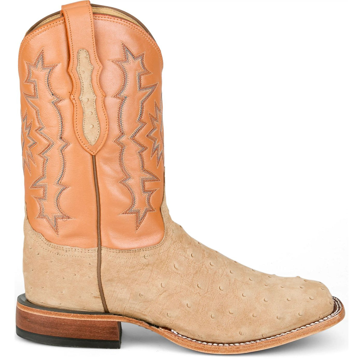 Tony Lama Men's Carlos Sueded Full Quill Ostrich Boot in Tan