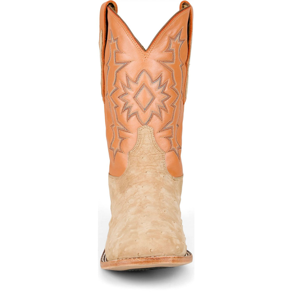 Tony Lama Men's Carlos Sueded Full Quill Ostrich Boot in Tan
