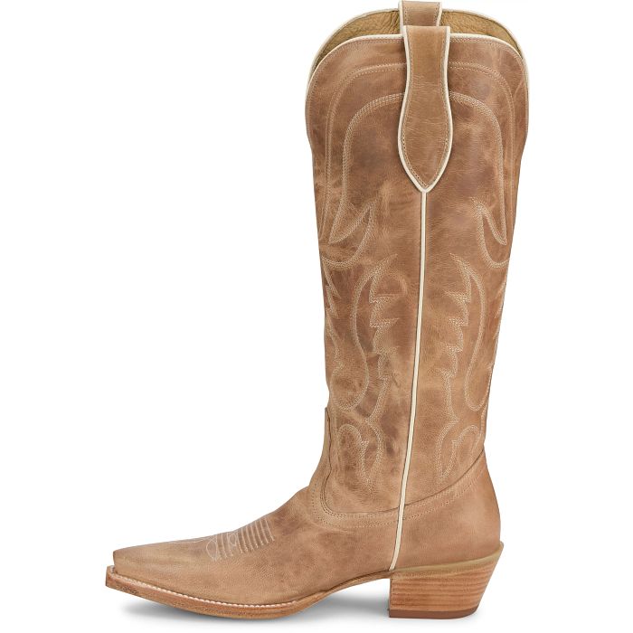 Tony Lama Women's Jess 15" Western Boot in Bone Goat