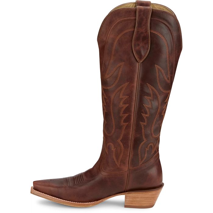 Tony Lama Women's Jess 15" Western Boot in Cognac Goat