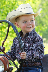 Cinch Baby & Toddler Boy's L/S Paisley Print Button Down Shirt in Purple
