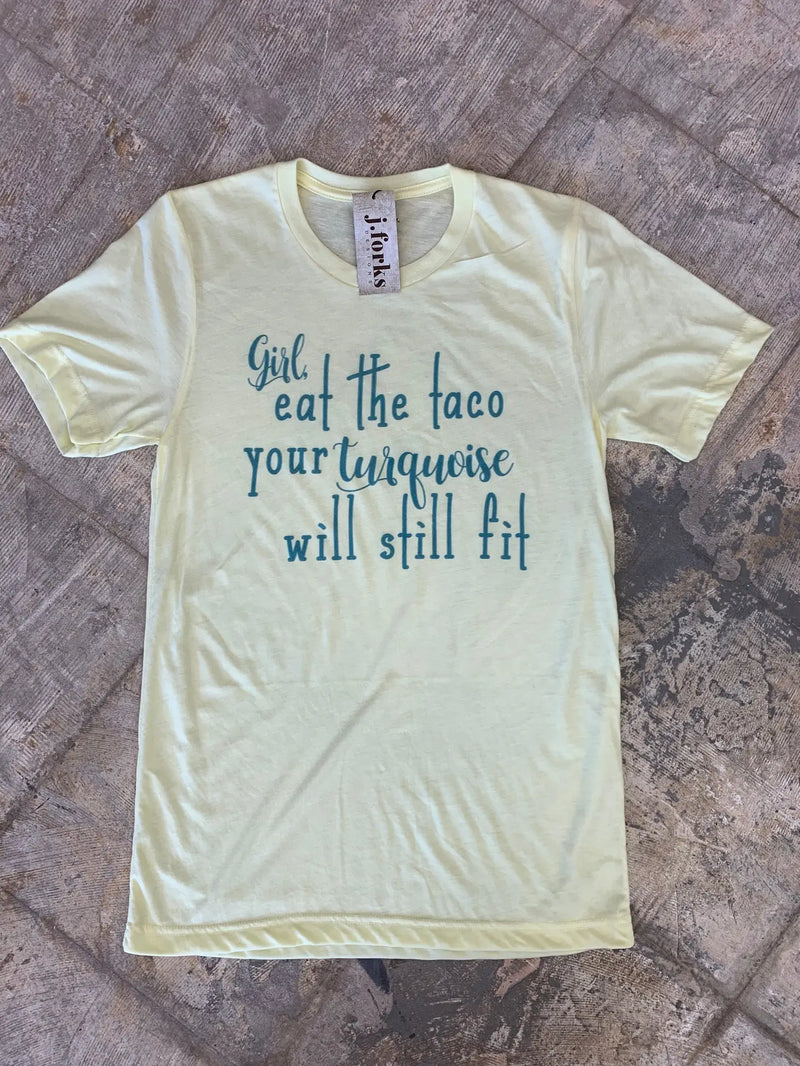 J Forks Designs Women's Tacos & Turquoise Tee