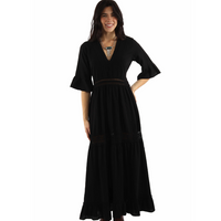 Scully Cantina Women's Empire Maxi Dress in Black