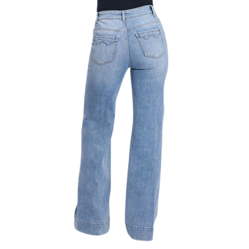 Stetson Women's No. 751 High Waisted Wide Leg Jean in Medium Wash
