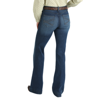 Cruel Women's Mila Moderate Rise Trouser Jean in Dark Stone Wash