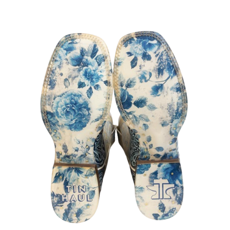 Tin Haul Women's Charmcut Western Boot with Floral Sole