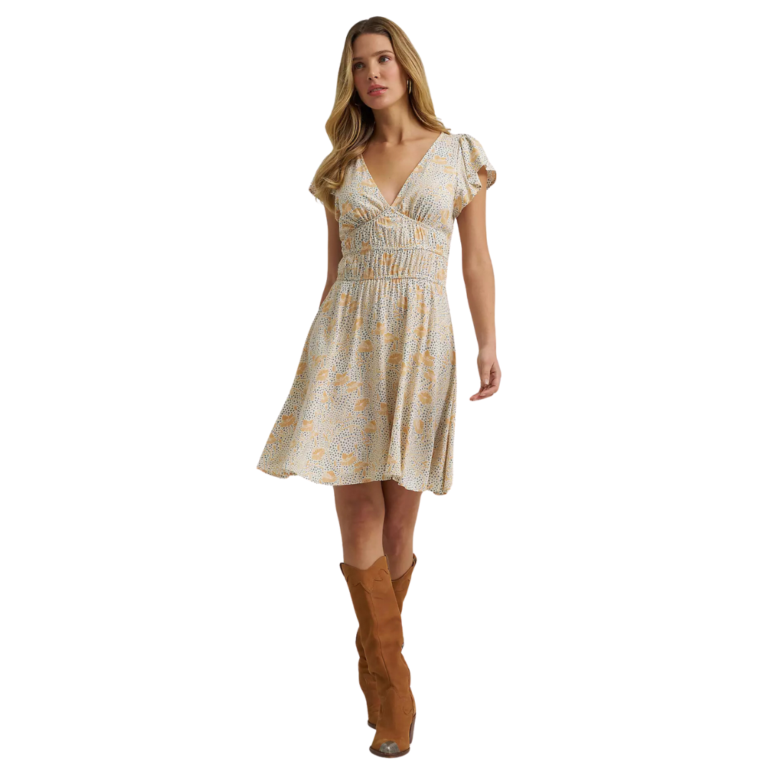 Wrangler Retro Women's Tiered Bodice Dress in Tan