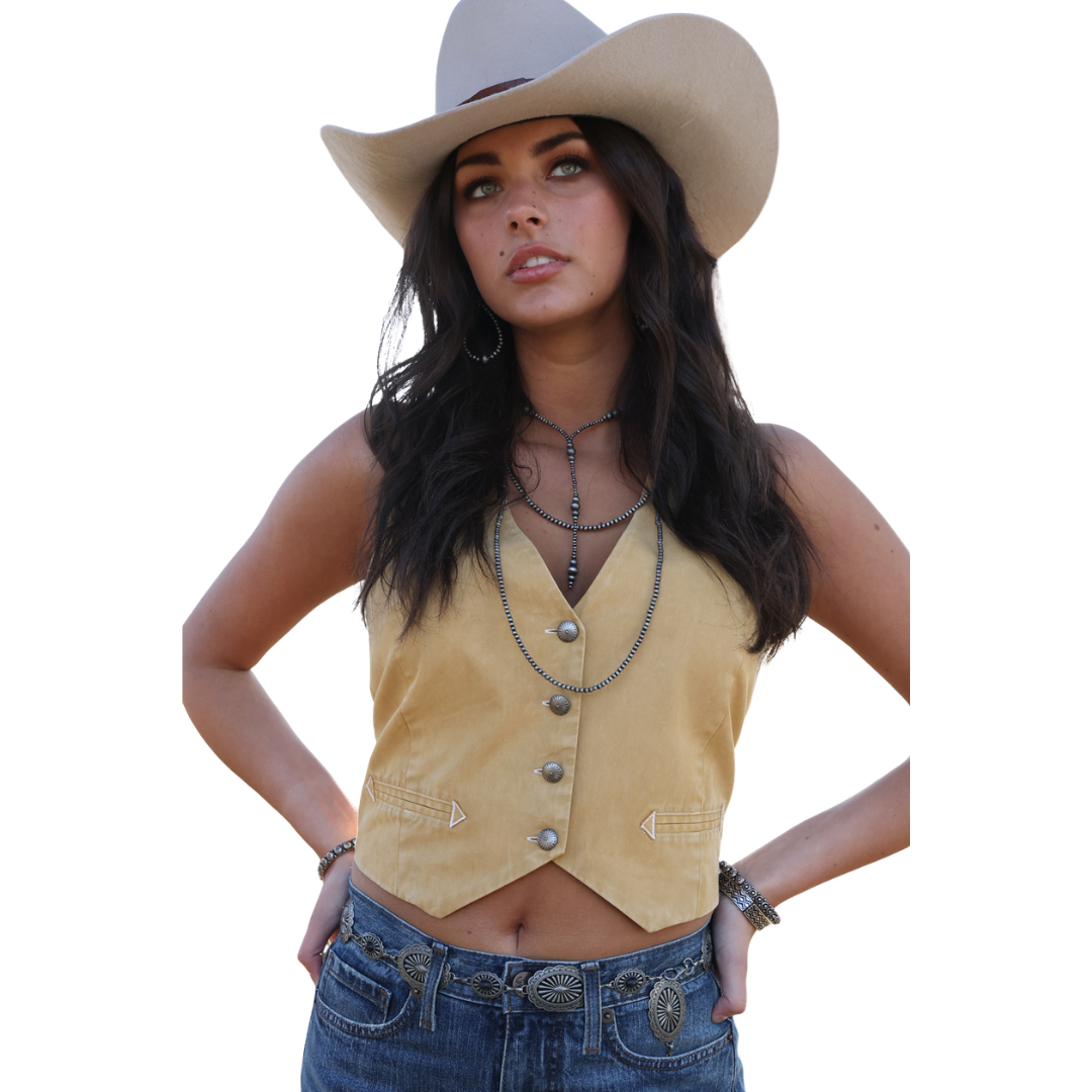 Cruel Denim Women's Vest in Gold