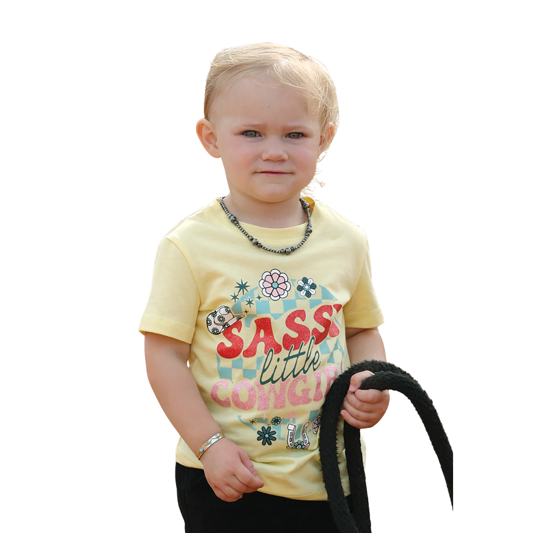 Cruel Girl's Toddler Sassy Cowgirl Graphic Tee in Yellow