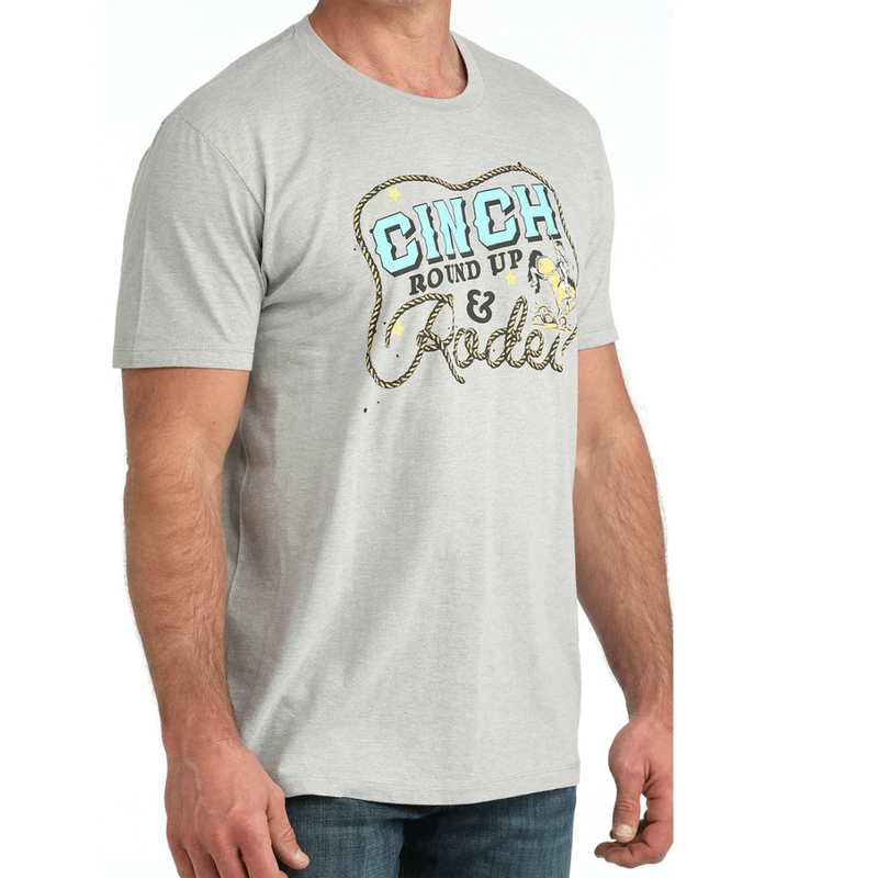 Cinch Men's "Cinch Round Up" Graphic T-Shirt in Gray