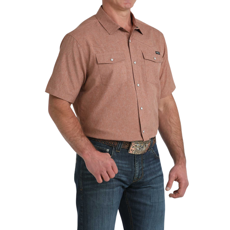 Cinch Men's Camp Shirt in Light Brown
