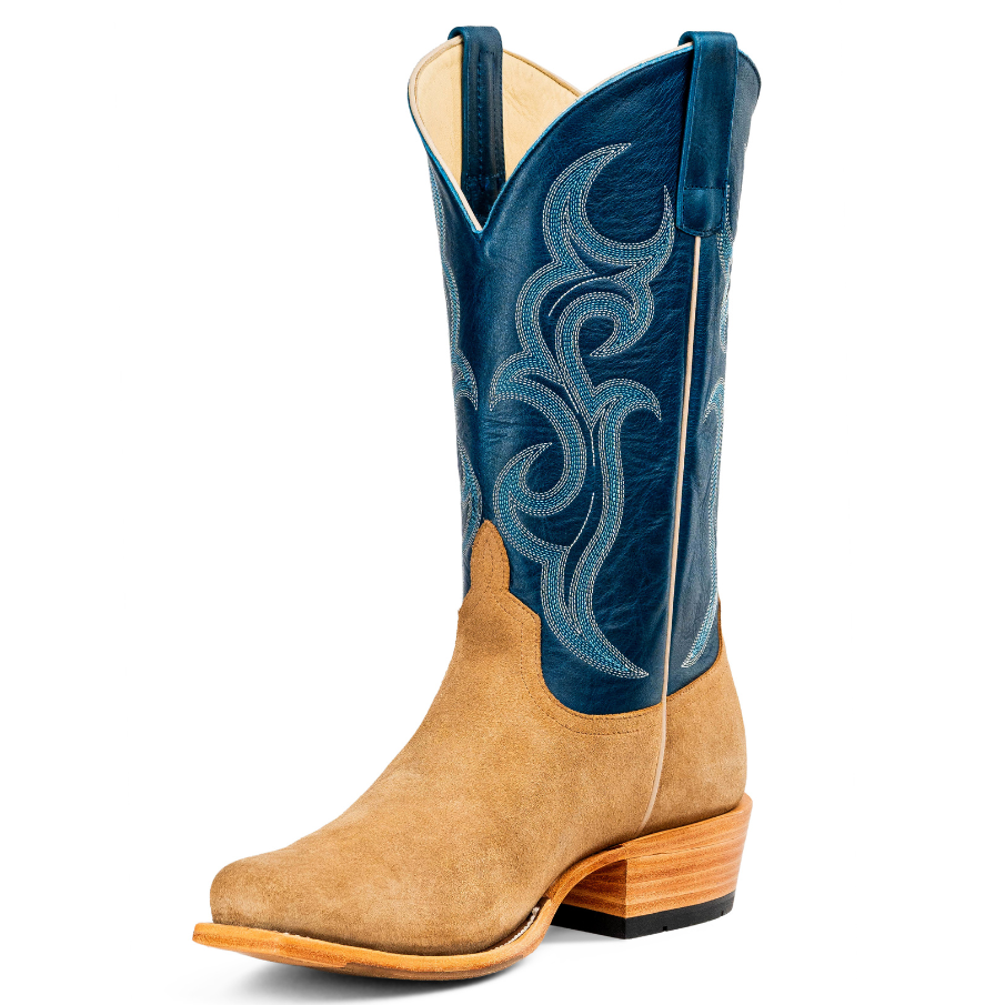 Horse Power Top Hand Tan Crazy Rough Out Cutter Toe Western Boot