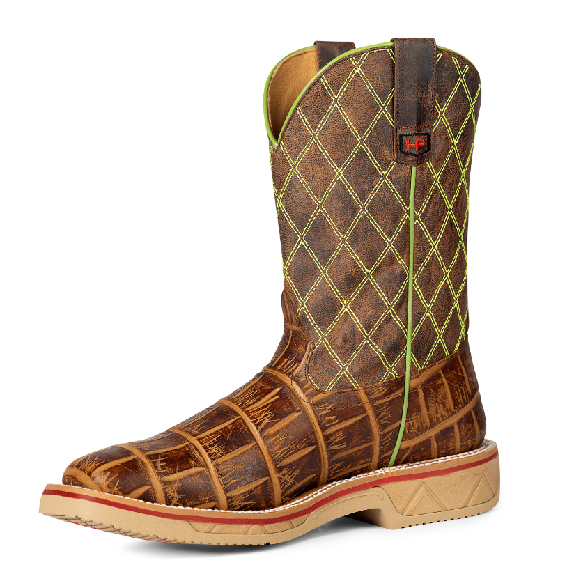 Horse Power Men's HypeBeast Soft Toe Work Boot in Saddle Gator Print