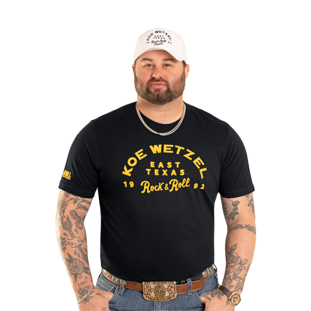 Koe Wetzel x Rock & Roll Denim Unisex East Texas Rock & Roll T-Shirt in Black
