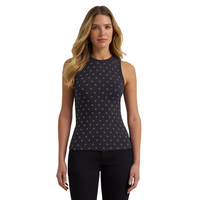 Wrangler Retro Women's Printed Slim Goddess Tank in Black Horseshoe