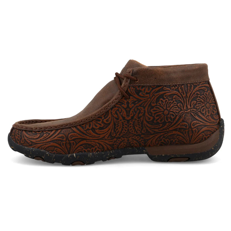 Twisted X Women's Chukka Driving Moc in Brown & Tooled Brown