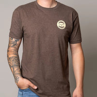 Kimes Ranch Wood Stamp T-Shirt in Heather Espresso