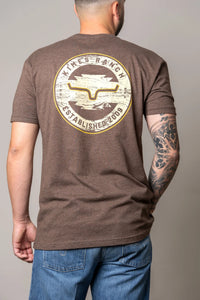 Kimes Ranch Wood Stamp T-Shirt in Heather Espresso