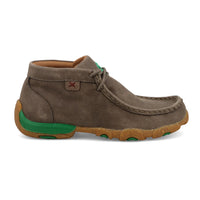 Twisted X Kid's Chukka Driving Moc in Deep Taupe & Kelly Green