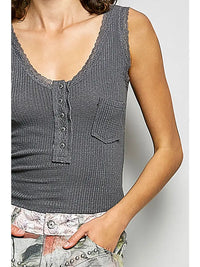 Women's Ribbed Knit V-Neck Tank (Three Colors)
