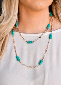 West & Co. Multi-Way Turquoise Cluster Gold Link Chain Necklace