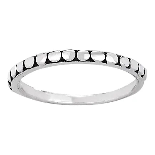 Dot Dot Dot Sterling Silver Band Ring