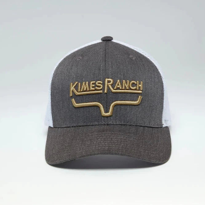 Kimes Ranch Newcomb Ball Cap in Charcoal Heather & White