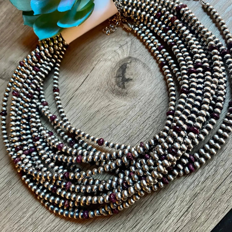 Authentic Navajo Pearl and Purple Spiny Choker