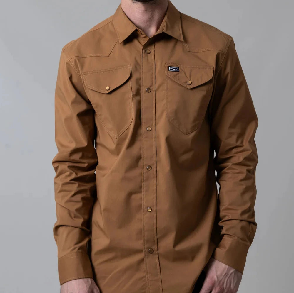 Kimes Ranch Men's L/S Blackout Western Snap Shirt in Brown