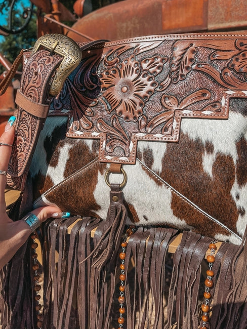 The Lancaster Cowhide Leather Tooled Purse