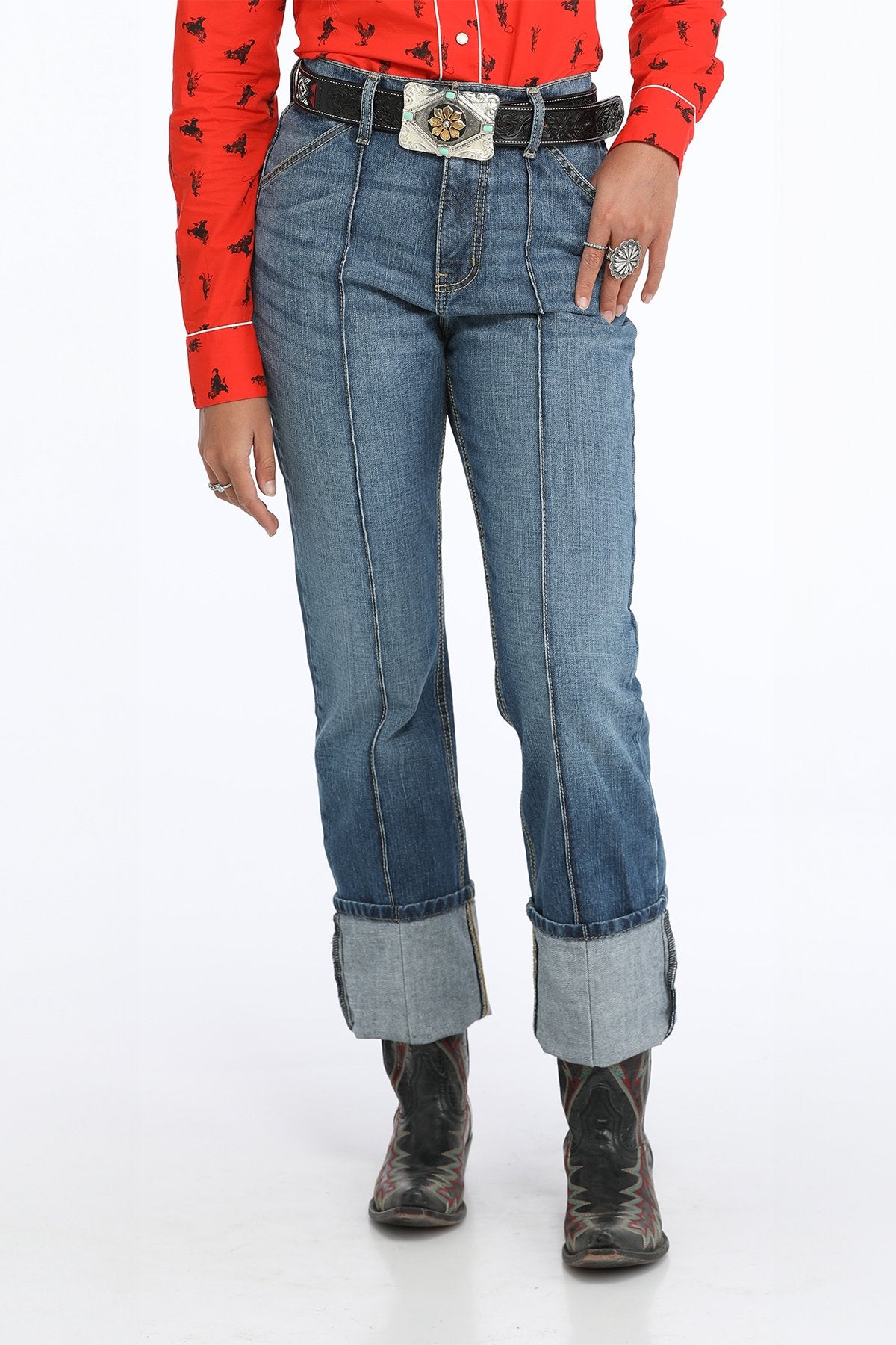 Cruel Women's Quinn Relaxed Straight Jean in Medium Stonewash