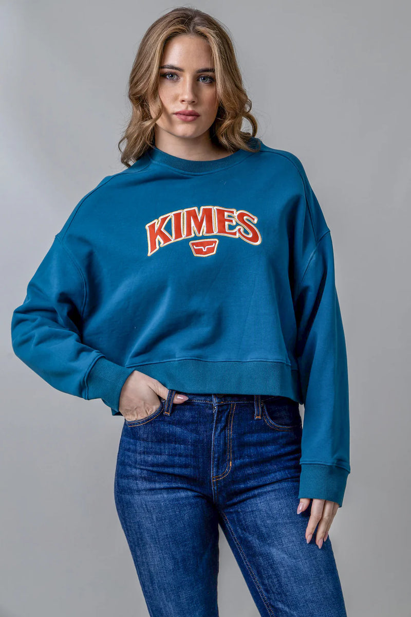 Kimes Ranch Women's Colfax Crew Sweatshirt in Mid Blue