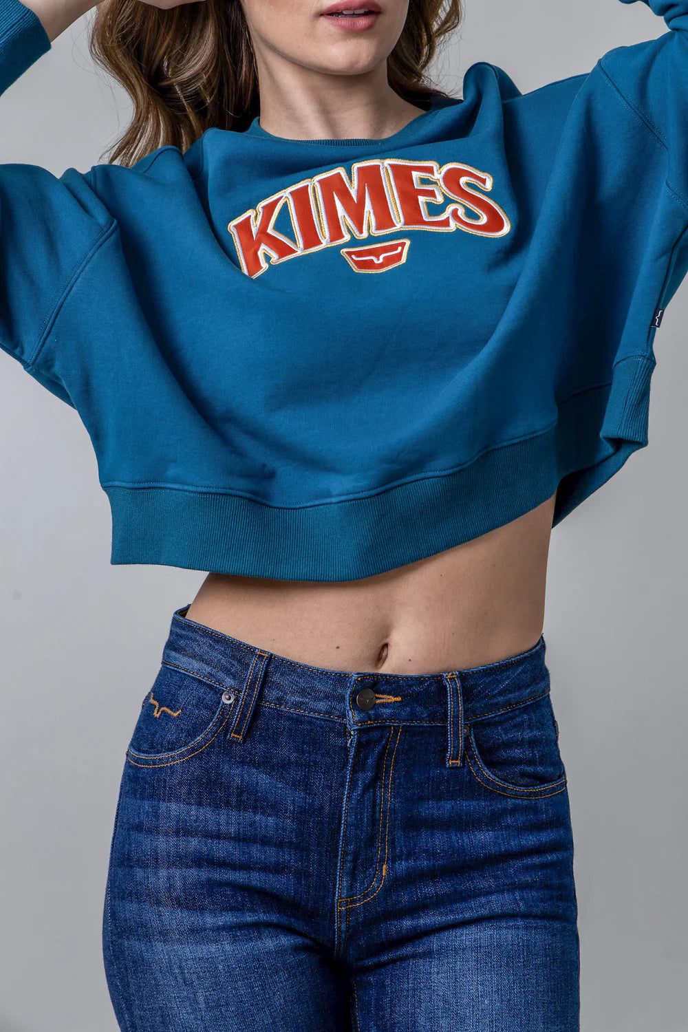 Kimes Ranch Women's Colfax Crew Sweatshirt in Mid Blue