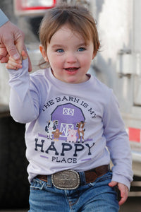 Cruel Girl's Toddler L/S Happy Barn T-Shirt in Lilac