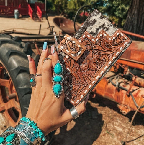 The Lancaster Cowhide Leather Tooled Wallet