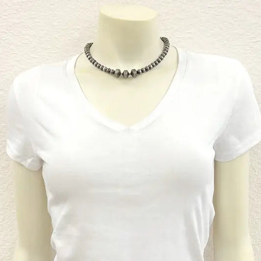 16" Rondelle Navajo Inspired Beaded Necklace