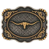 Montana Silversmiths Framed Longhorn Attitude Buckle