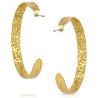 Montana Silversmiths Timeless Elegance Chiseled Gold Hoop Earrings