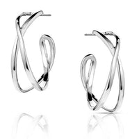 Montana Silversmiths Daring Crossed Hoop Earrings