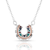 Montana Silversmiths Western Mosaic Horseshoe Necklace