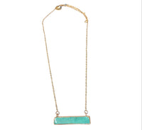 West & Co. Turquoise Bar Gold Chain Necklace