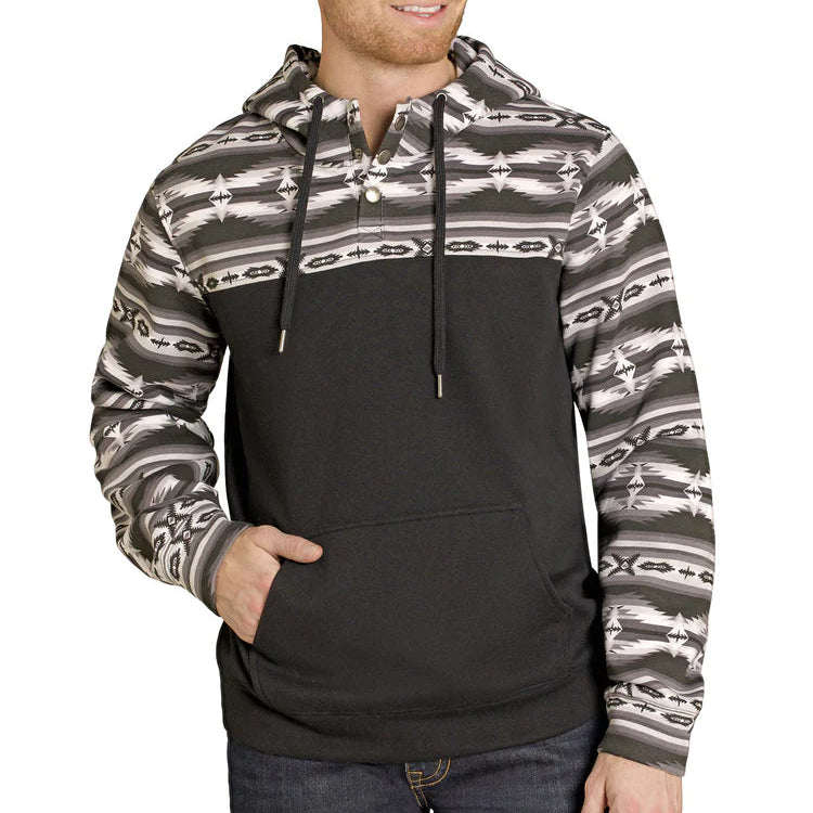 Rock & Roll Denim Men's Color Block Hoodie in Black