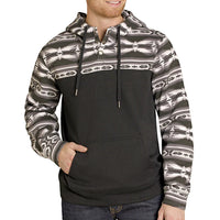 Rock & Roll Denim Men's Color Block Hoodie in Black