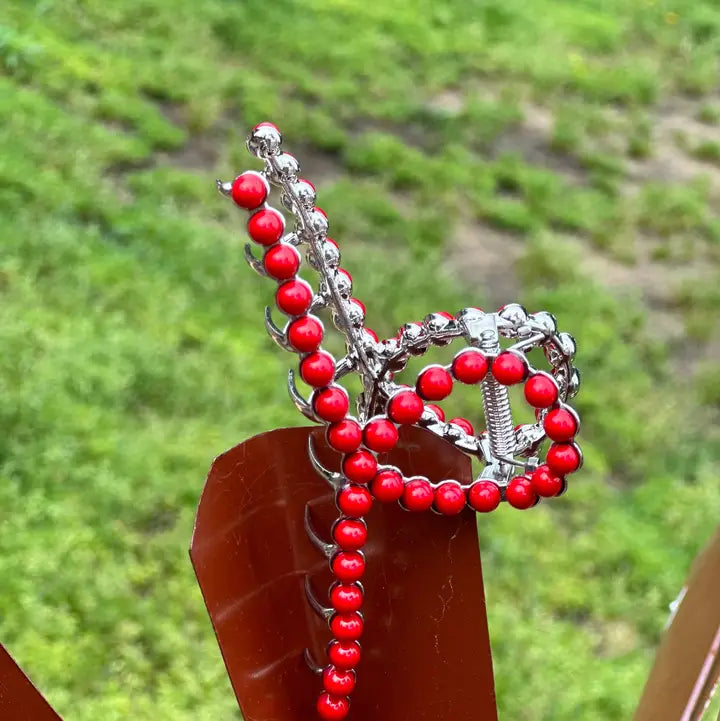 Red Bead Western Claw Clip