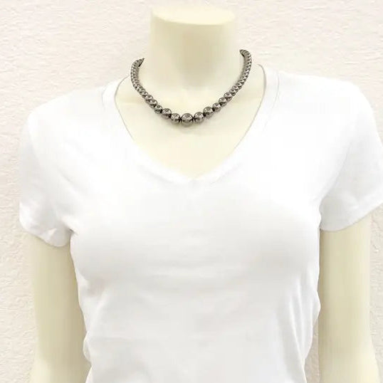 16" Polished Navajo Inspired Beaded Necklace