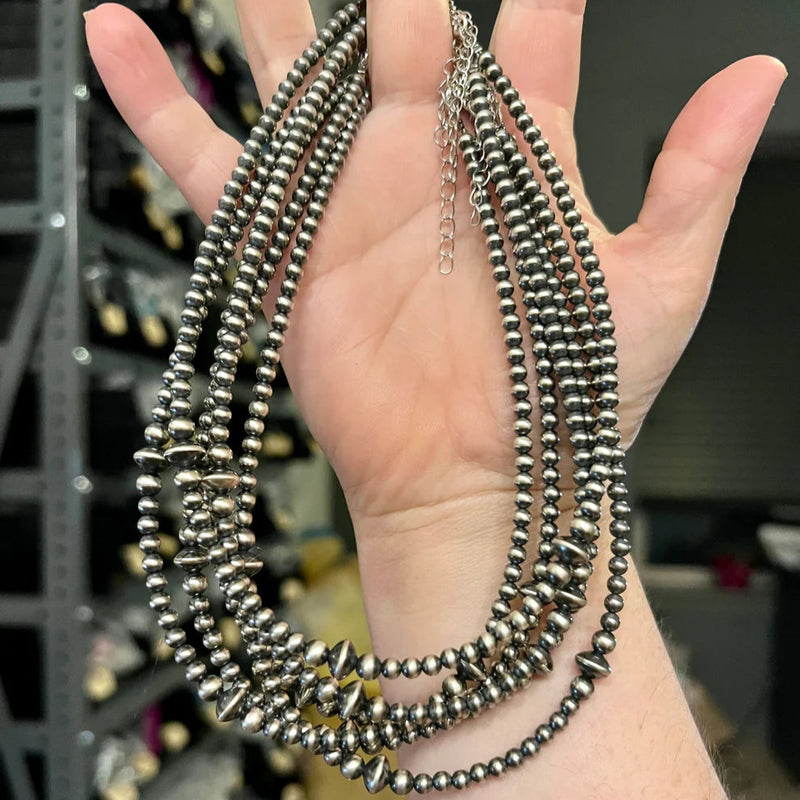 14" Graduated Sterling Silver Pearl and Saucer Choker