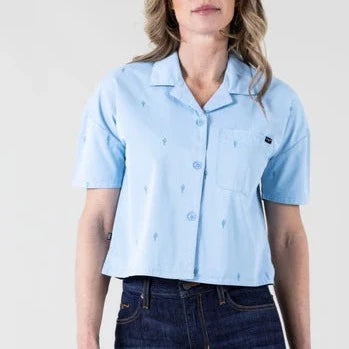 Kimes Ranch Women's S/S Cisco Camp Shirt in Light Blue